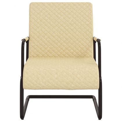 Конзолен стол, кремав, изкуствена кожа