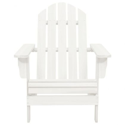 Градински стол "Адирондак" с маса, чам масив, бели