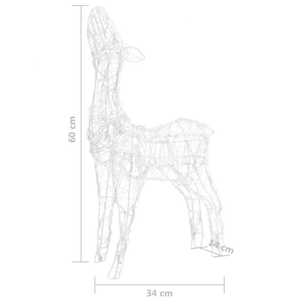 Акрилна коледна украса семейство елени, 160 LED, цветна
