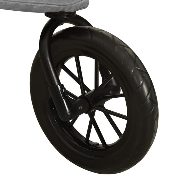 Бебешка количка, светлосива, стомана