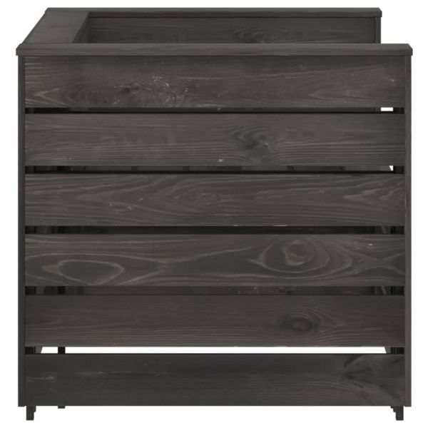 Градински лаундж комплект от 2 части, бор със сива импрегнация