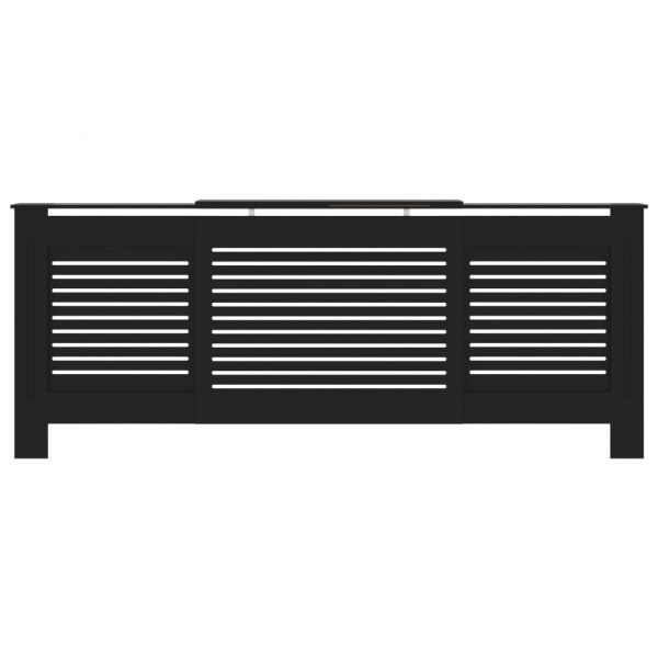 МДФ параван за радиатор, черен, 205 см