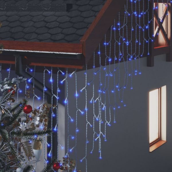 LED завеса ледени висулки 10 м 400 LED синя 8 режима