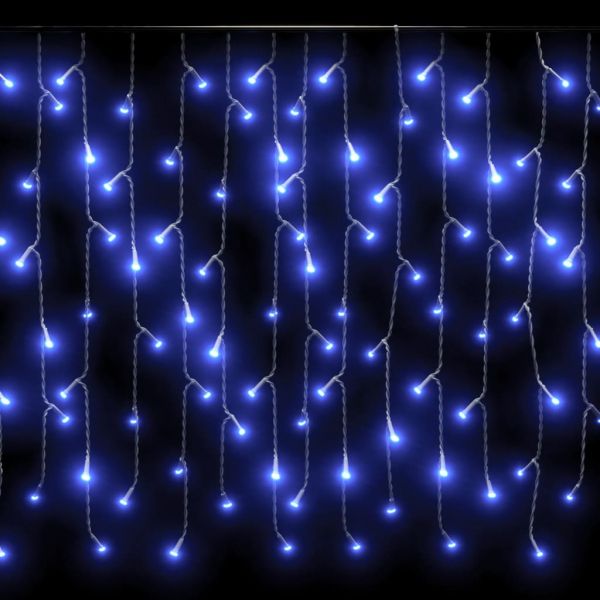 LED завеса ледени висулки 10 м 400 LED синя 8 режима