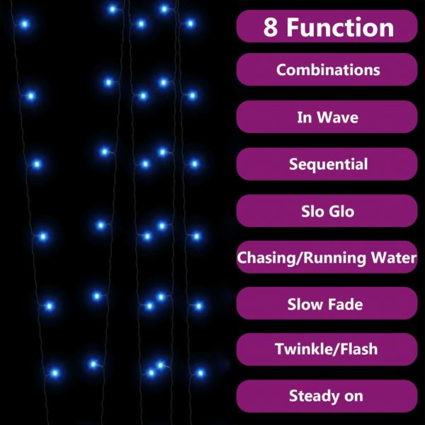 Соларни лампички 2 бр 2х200 LED сини за закрито/открито