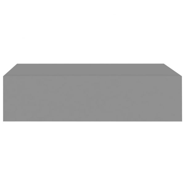 Стенни рафтове с чекмеджета, 2 бр, сиви, 40x23,5x10 см, МДФ