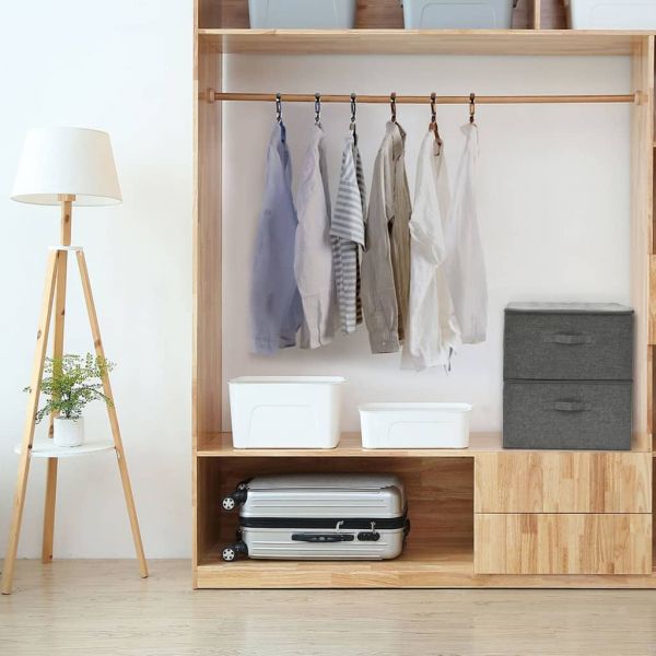 Кутии за съхранение, 2 бр, текстил, 43x34x23 см, антрацит