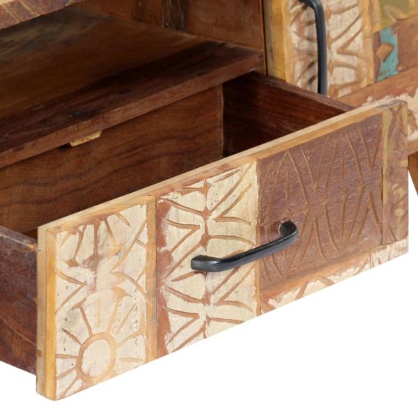 Ръчно резбован ТВ шкаф, 120x30x40 cм, регенерирано дърво масив