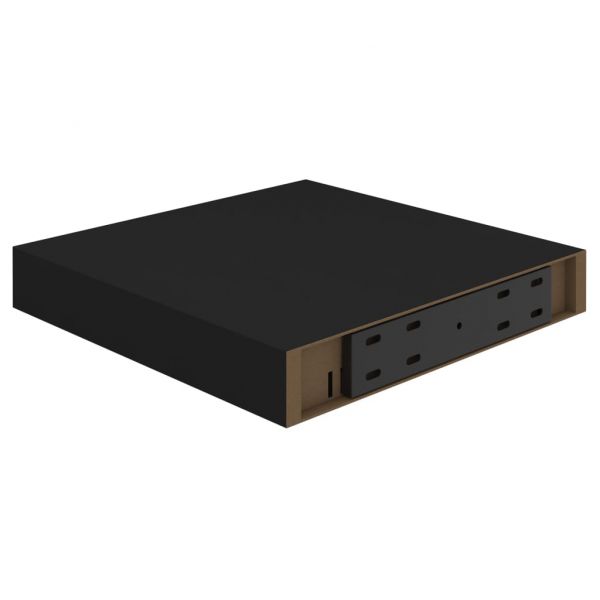 Окачени стенни рафтове, 2 бр, черни, 23x23,5x3,8 см, МДФ