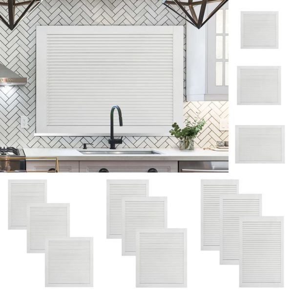 Врати за шкафове решетен дизайн 2 бр бял 61,5x49,4 см бор масив