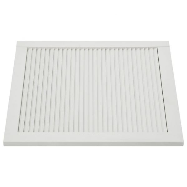 Врата за шкаф с решетен дизайн, бяла, 61,5x59,4 см, бор масив