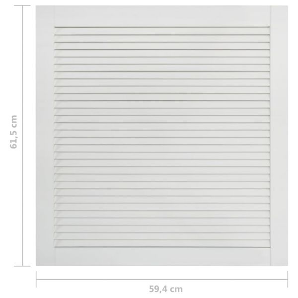 Врата за шкаф с решетен дизайн, бяла, 61,5x59,4 см, бор масив