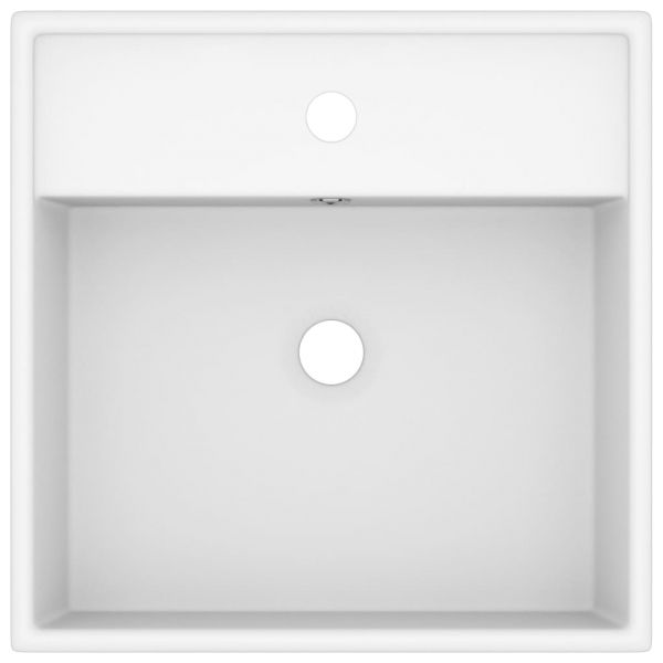 Мивка с преливник лукс квадрат бял мат 41x41 см керамика