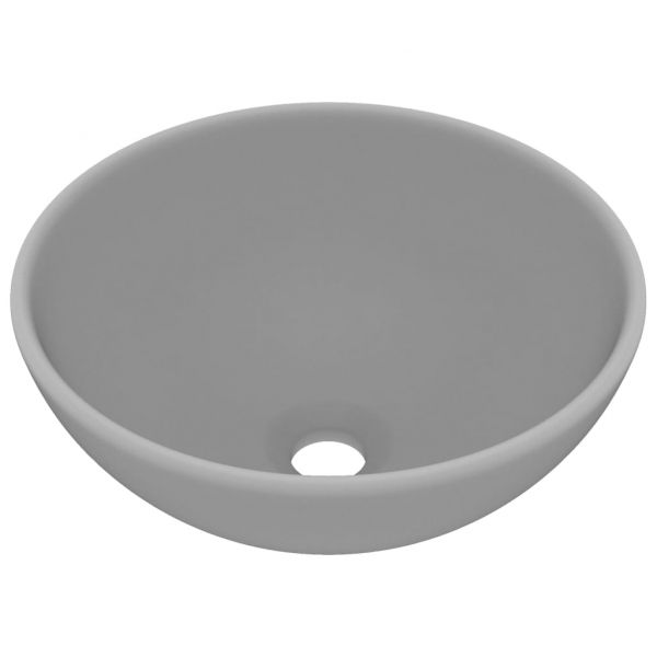Мивка за баня лукс кръгла светлосив мат 32,5x14 см керамика