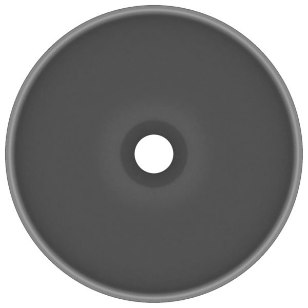 Мивка за баня лукс кръгла тъмносив мат 32,5x14 см керамика