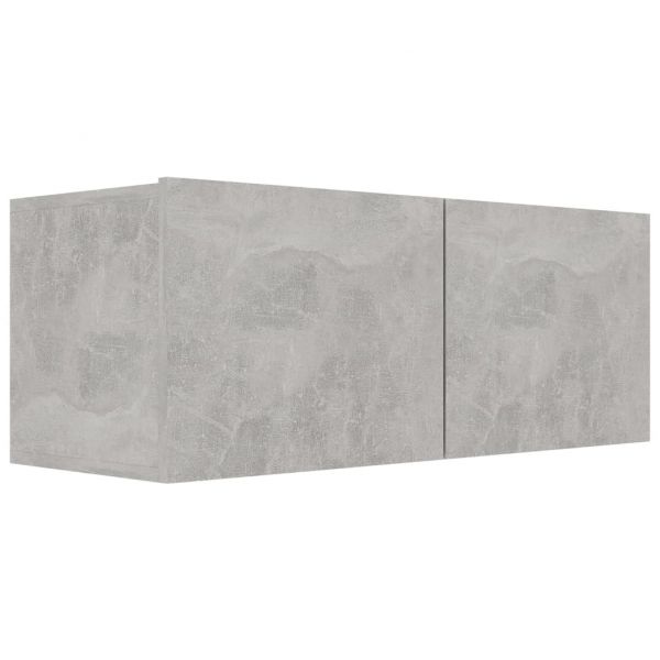 ТВ шкафове, 4 бр, бетонно сиви, 80x30x30 см, инженерно дърво