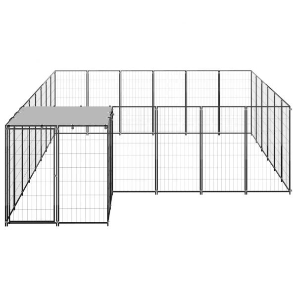 Клетка за кучета, черна, 12,1 м², стомана