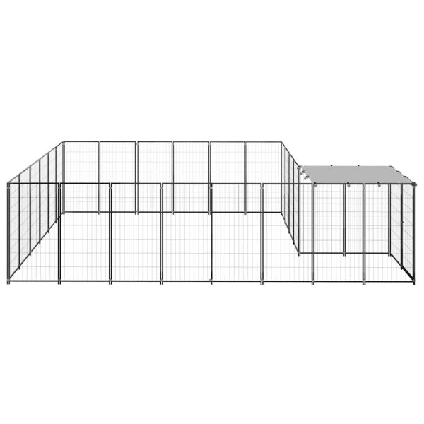 Клетка за кучета, черна, 12,1 м², стомана