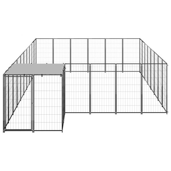 Клетка за кучета, черна, 15,73 м², стомана