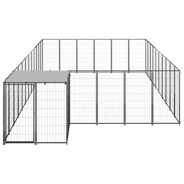 Клетка за кучета, черна, 19,36 м², стомана