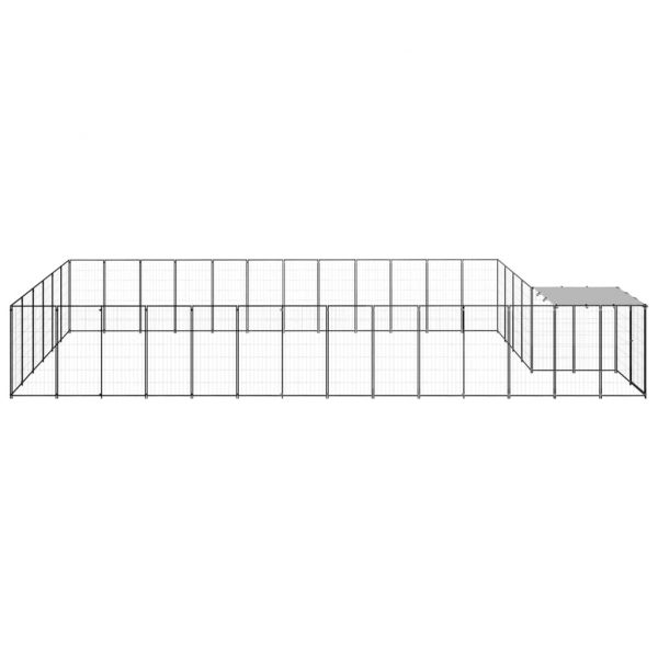 Клетка за кучета, черна, 22,99 м², стомана