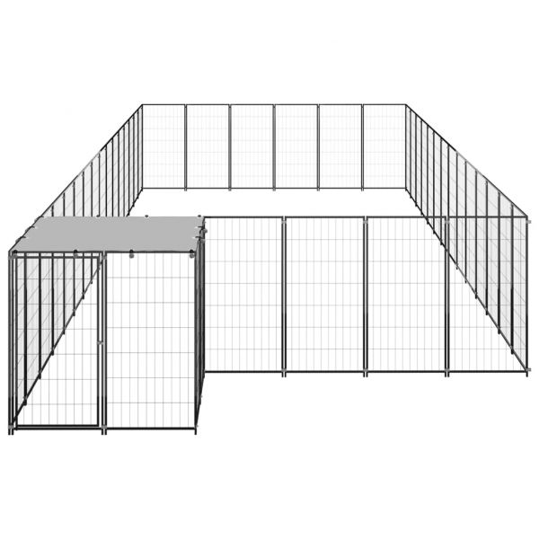 Клетка за кучета, черна, 26,62 м², стомана
