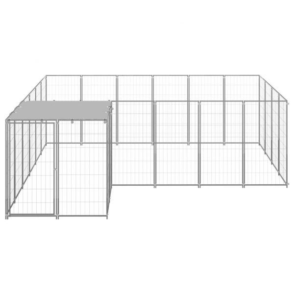 Клетка за кучета, сребриста, 8,74 м², стомана