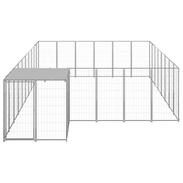 Клетка за кучета, сребриста, 15,73 м², стомана