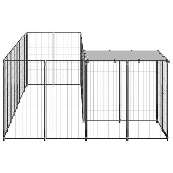 Клетка за кучета, черна, 6,05 м², стомана
