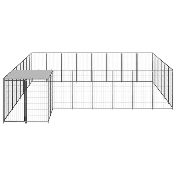 Клетка за кучета, черна, 15,73 м², стомана