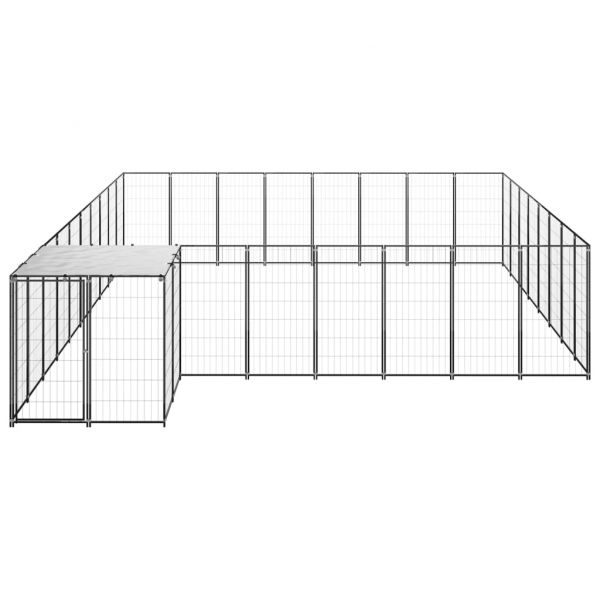 Клетка за кучета, черна, 20,57 м², стомана