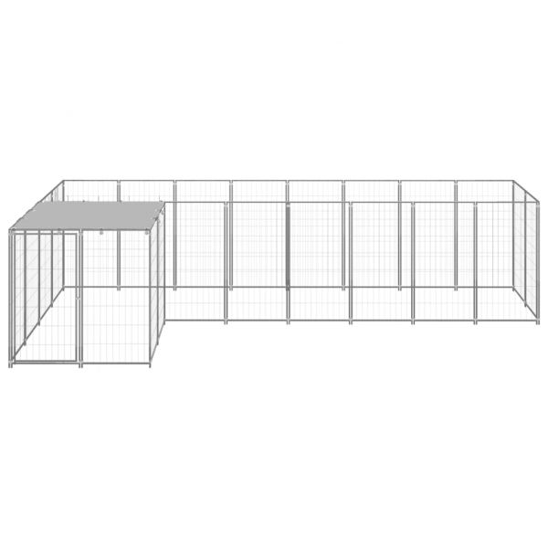 Клетка за кучета, сребриста, 6,05 м², стомана