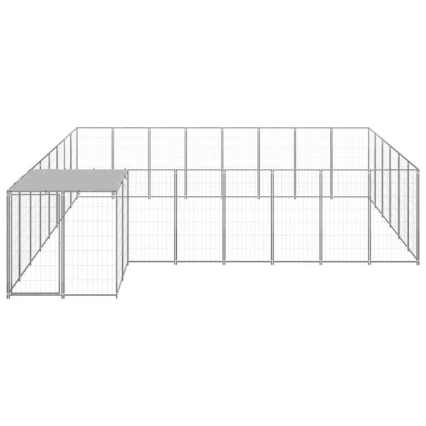 Клетка за кучета, сребриста, 15,73 м², стомана