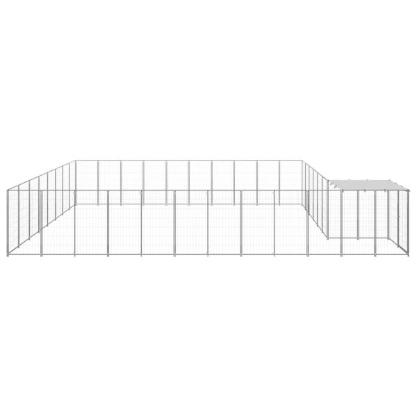 Клетка за кучета, сребриста, 25,41 м², стомана