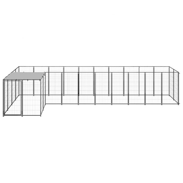 Клетка за кучета, черна, 7,26 м², стомана