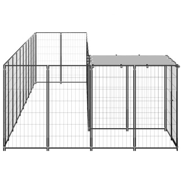 Клетка за кучета, черна, 7,26 м², стомана