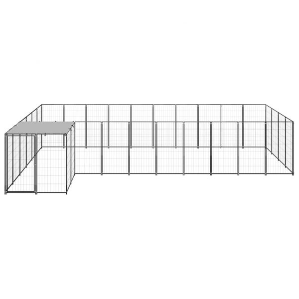 Клетка за кучета, черна, 13,31 м², стомана