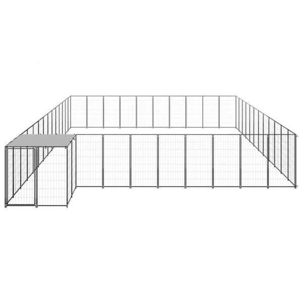 Клетка за кучета, черна, 37,51 м², стомана