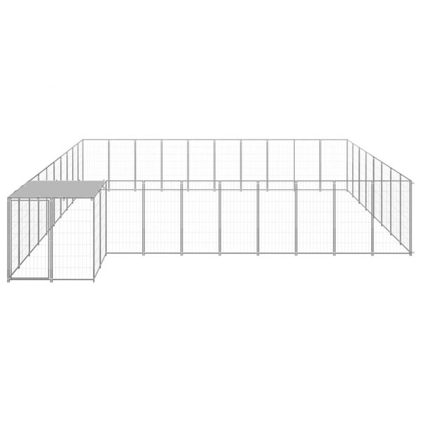 Клетка за кучета, сребриста, 25,41 м², стомана