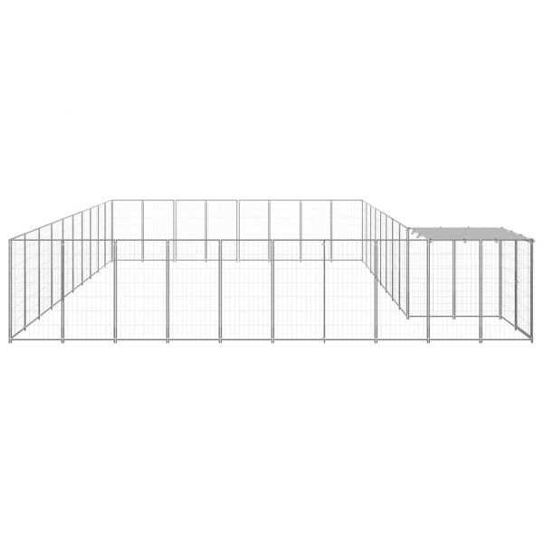 Клетка за кучета, сребриста, 25,41 м², стомана