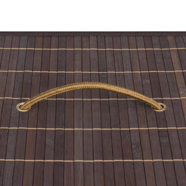 Бамбуков кош за пране с 2 секции кафяв 72 л