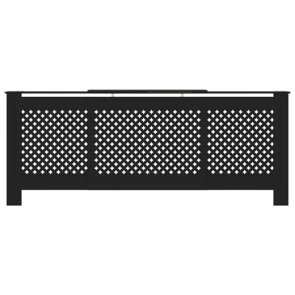 МДФ параван за радиатор, черен, 205 см