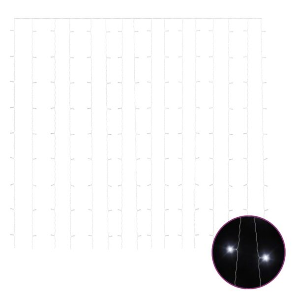 LED светеща завеса 3х3 м 300 LED студено бяло 8 режима