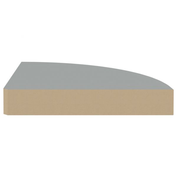 323903 Floating Corner Shelves 4 pcs Grey 25x25x3,8 cm MDF
