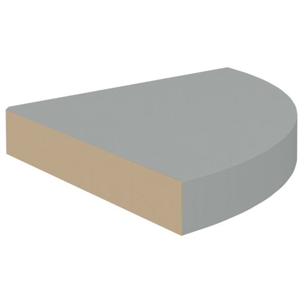323903 Floating Corner Shelves 4 pcs Grey 25x25x3,8 cm MDF