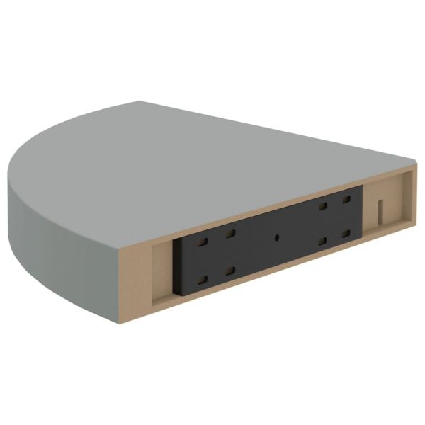 323903 Floating Corner Shelves 4 pcs Grey 25x25x3,8 cm MDF
