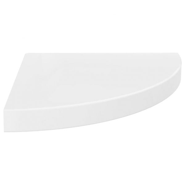 323909 Floating Corner Shelves 4 pcs High Gloss White 35x35x3,8 cm MDF