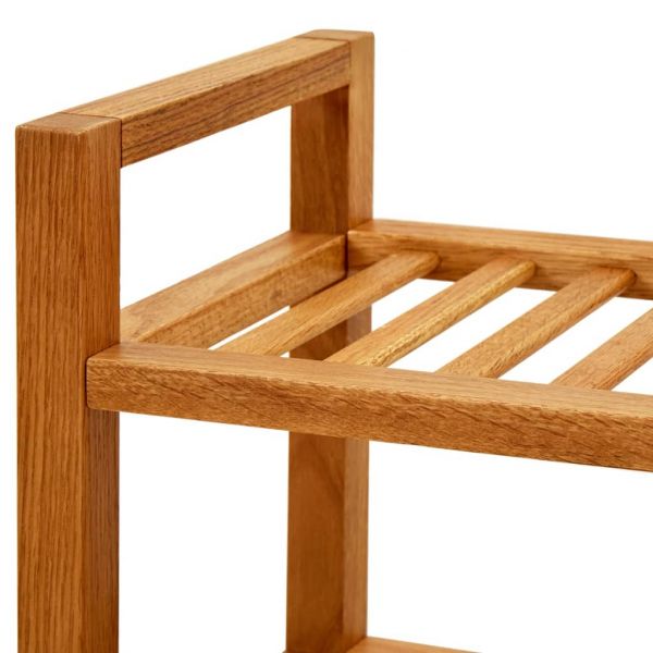 Поставка за обувки с 4 рафта, 50x27x80 см, дъбов масив