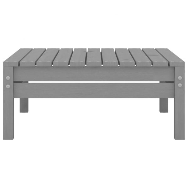 Градински лаундж комплект, 4 части, сив, бор масив