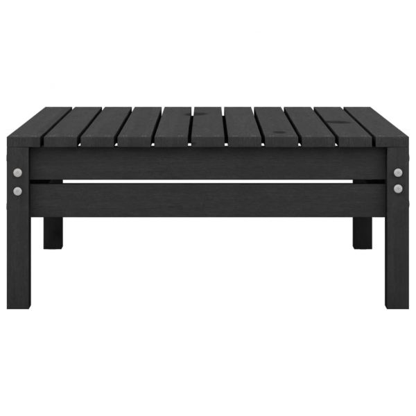 Градински лаундж комплект, 4 части, черен, бор масив